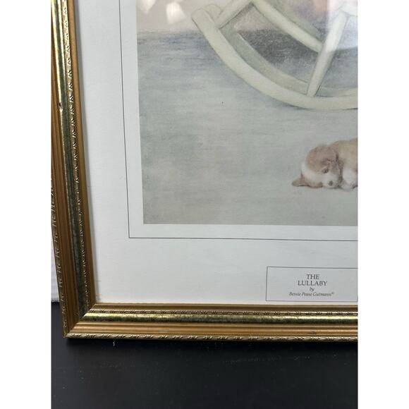 Vintage THE LULLABY By Bessie Pease Gutman Wood Frame Ivory Mat Art Print - Picture 4 of 10